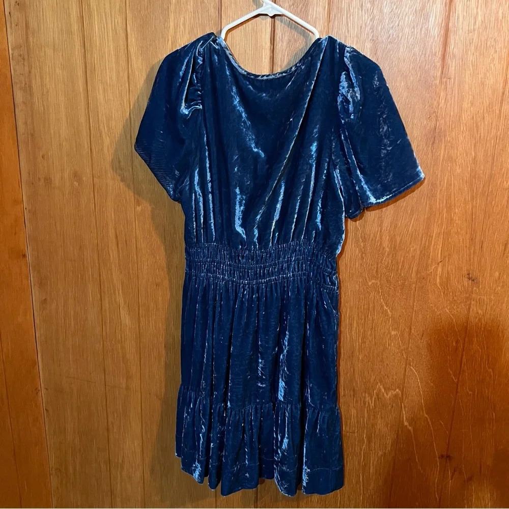 Anthropologie Somerset Blue Velvet Dress - Picture 9 of 9